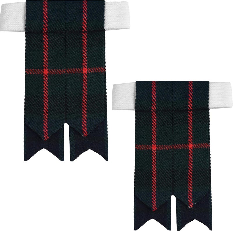 Allsafe Traders Store Scottish Tartan Kilt Flashes with Elastic Adjusters - Image 1